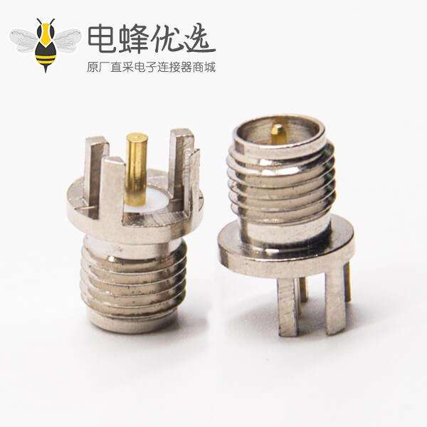 卡板式SMA接头接PCB板母头公针直式镀镍