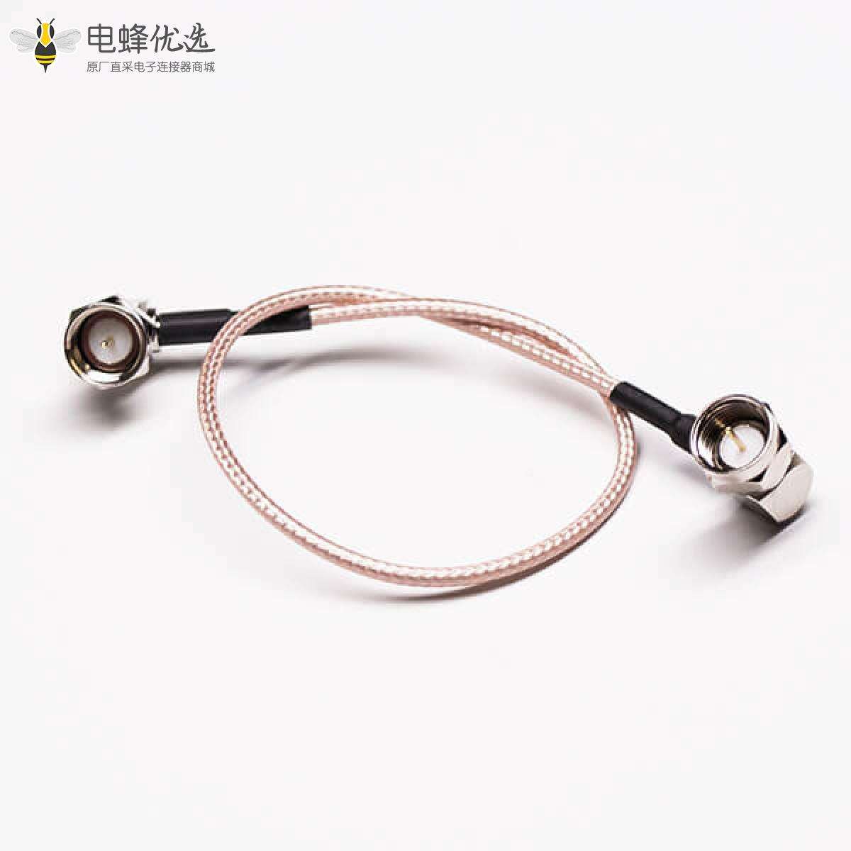 同轴线F头弯式公头转F公头组装线材压接