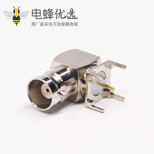 bnc弯头接头母头弯式90度穿孔接PCB板