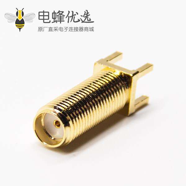 SMA射频接口连接器直式镀金插板接PCB板