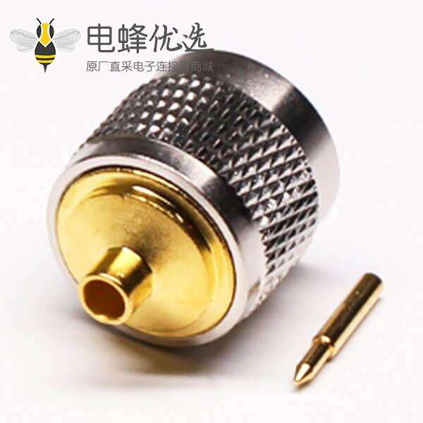N型射频接口公头直式180度焊接式接同轴线缆