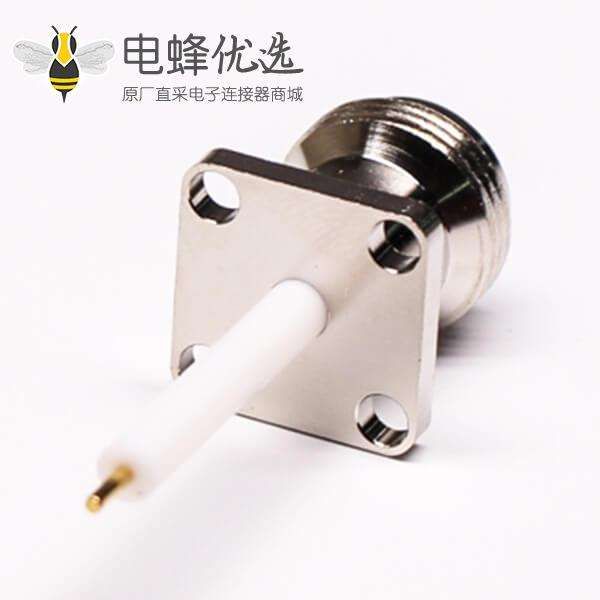 N型法兰接头直式母头四孔法兰面板安装