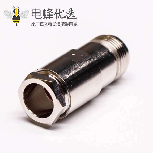 RF同轴连接器直式母头螺母锁紧接线