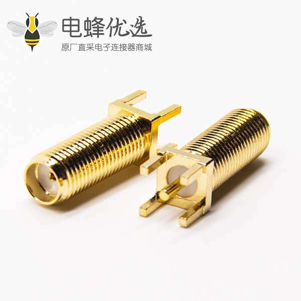 SMA射频接口连接器直式镀金插板接PCB板