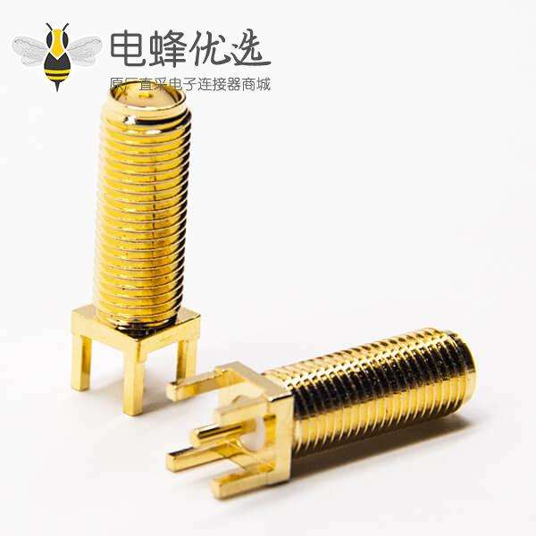 SMA射频接口连接器直式镀金插板接PCB板