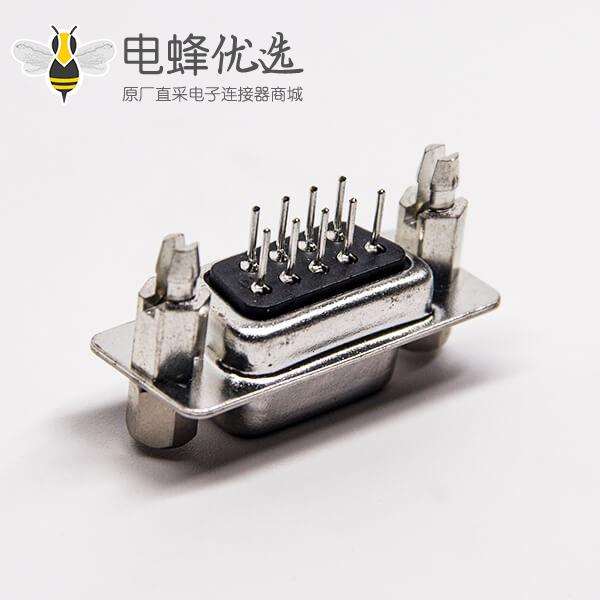 d sub 9针直式母头连接器铆锁式插孔接PCB板