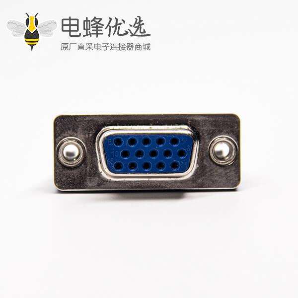 15针d-sub接口母头180度连接器蓝色胶芯插PCB板