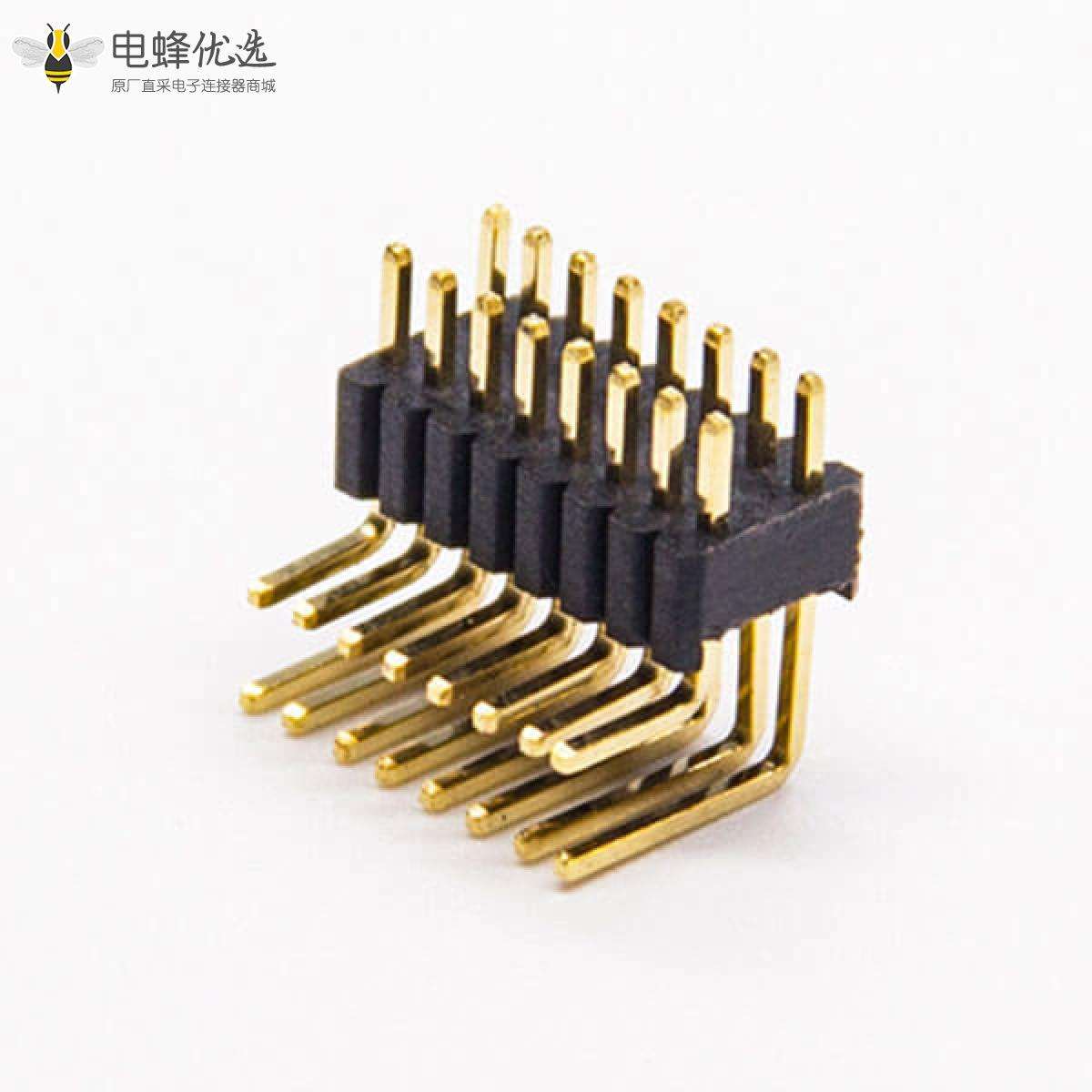 16p排针弯式90度间距1.27mm2&times;8PIN插孔