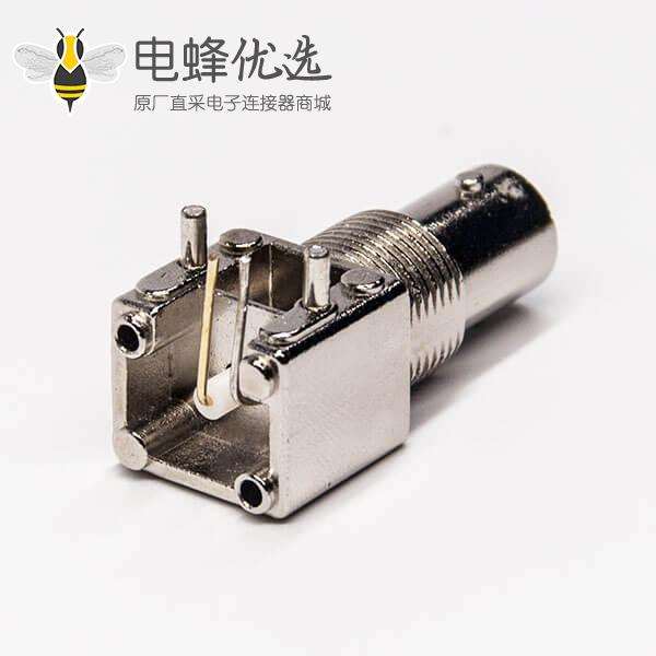 bnc穿墙座子弯式母头连接器插板接PCB板