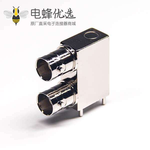 bnc母头弯角插孔双头连接器