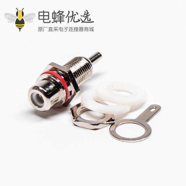 RCA插座母头直式同轴连接器焊接接线