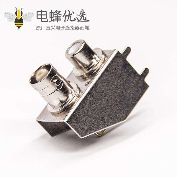 bnc rca连接器弯式穿孔接PCB板