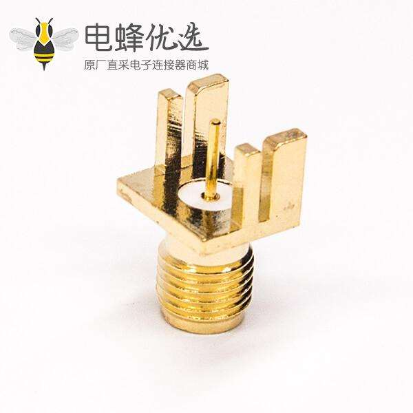 射频同轴连接器sma边缘卡板式母头直式接PCB板