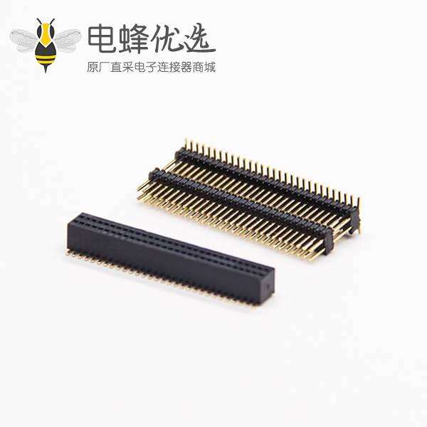 排针连接器弯式180度0.8&times;1.38 PH 2&times;30PIN母头双排贴板