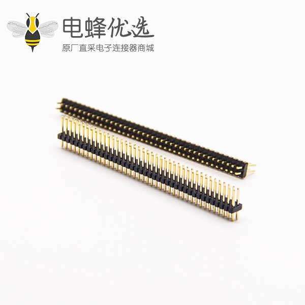 双排直插1.27针2&times;40PIN直式180度双排穿孔式