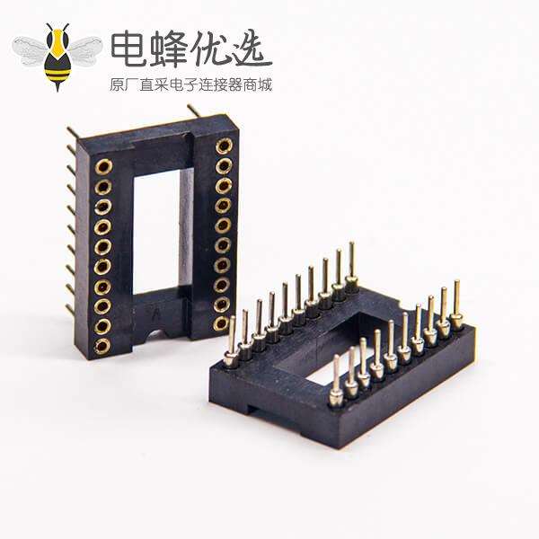 双排圆孔母座直插式20pin内金外锡间距1.778mm