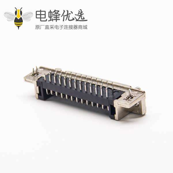 scsi50p连接器弯式90度母头插PCB板