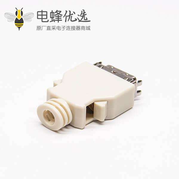 SCSI连接器20针公头直式按键式焊接接线带塑料外壳