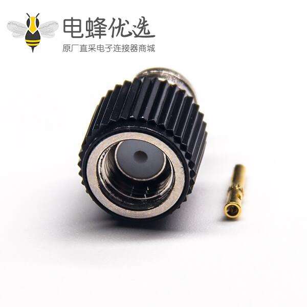大S小S天线接头SMA反极母头直式黑色塑胶壳焊接