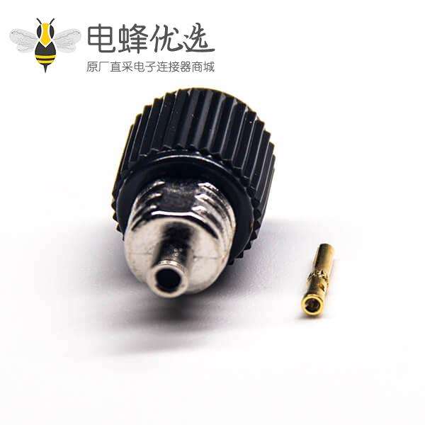 大S小S天线接头SMA反极母头直式黑色塑胶壳焊接