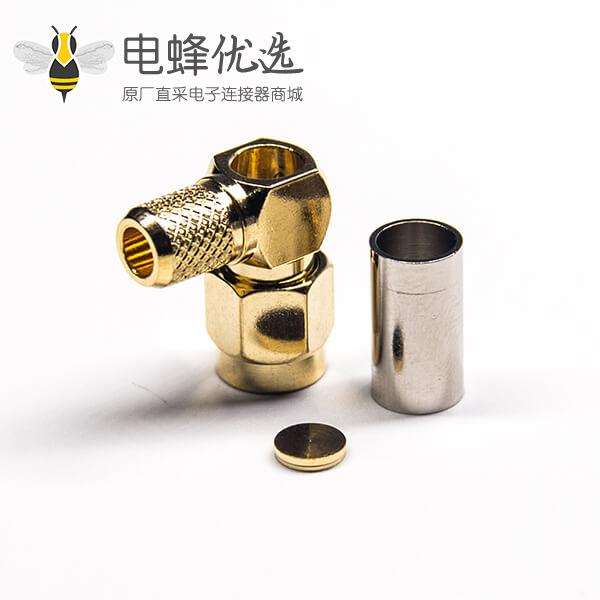 50欧姆sma连接器90度弯式公头压接式接RG316线