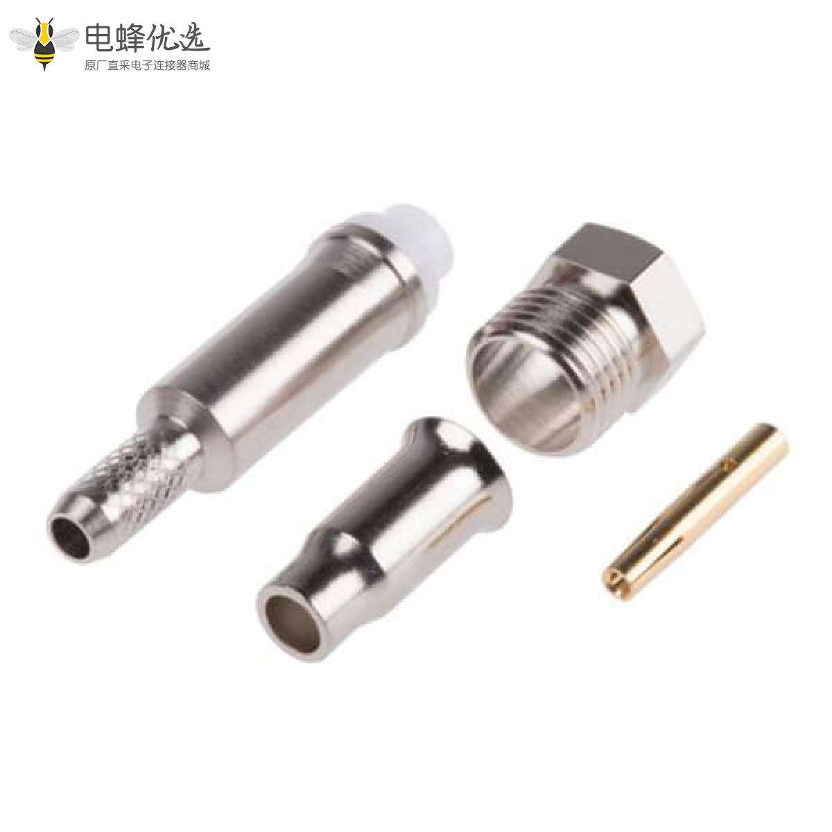 FME直式电缆安装连接器插孔压接端子50Ω1.8GHz接线RG174/U