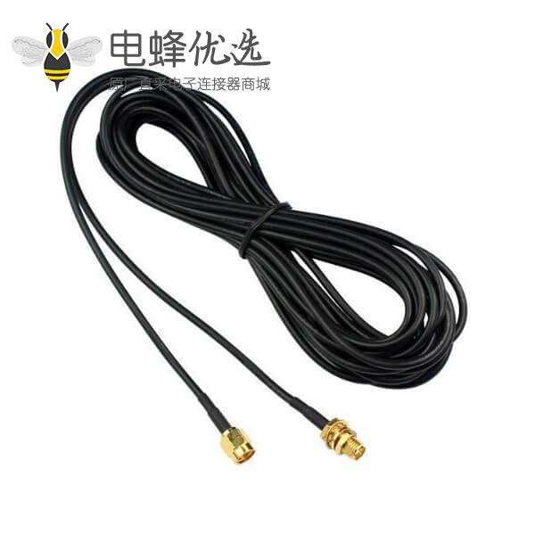 SMA电缆线反极公头转反极母头RG174线线长5米