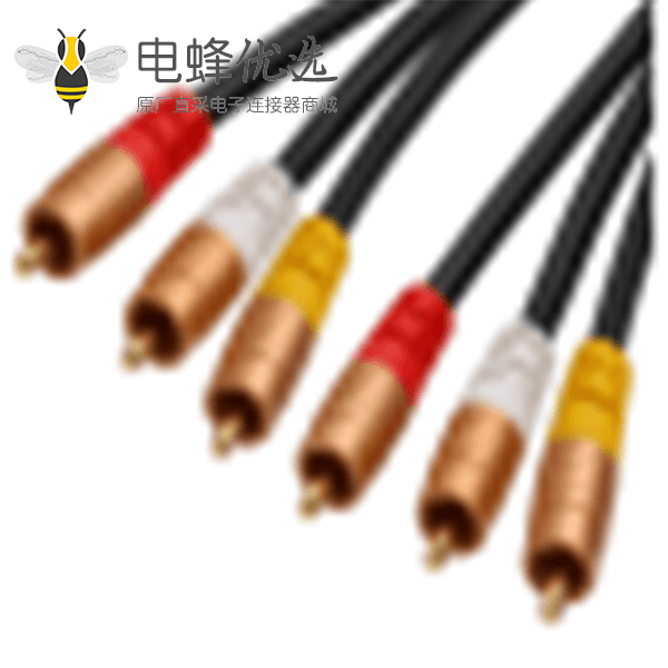 音频数据线3RCA转3RCA线无氧铜AV音响线