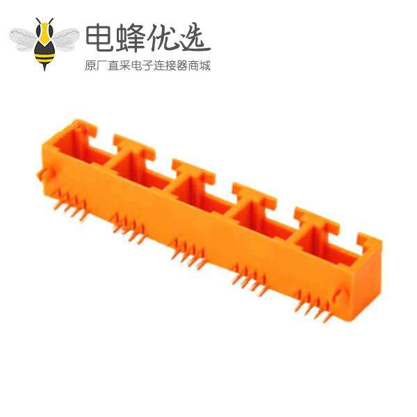 RJ45 8p8c插座厂商直销MINI 1X5电脑网络接口插座多插口连接器不带灯