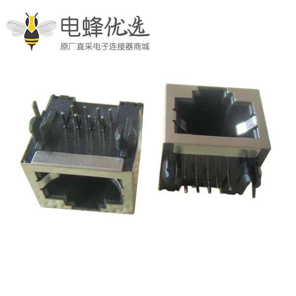 90&deg;板端RJ45网口 全插8P8C网络接口DIP无弹无灯针长3.0