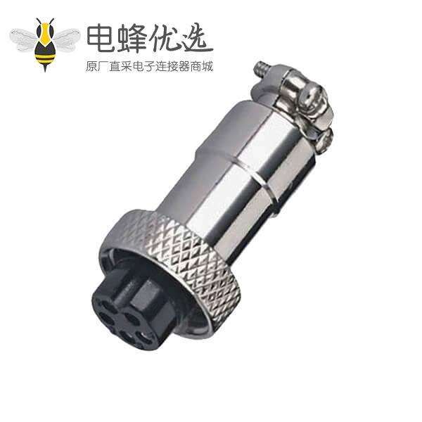 5芯连接器GX12直式母头金属航空连接器10个
