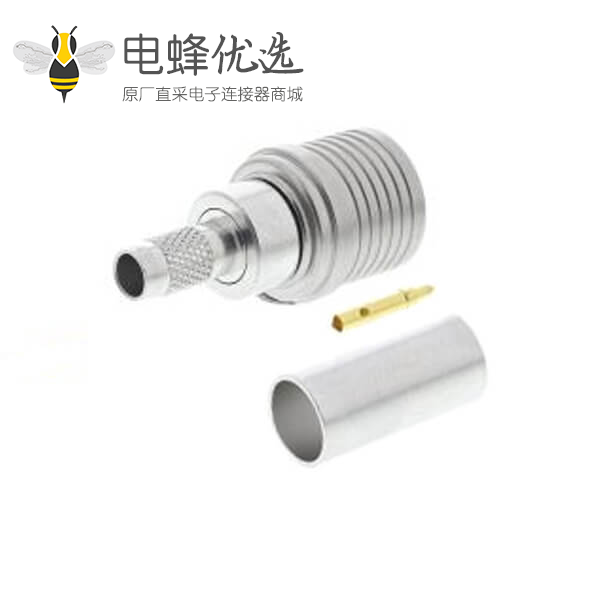 QMA连接器50&Omega;电缆安装插头压接焊接接线RG142 B/U