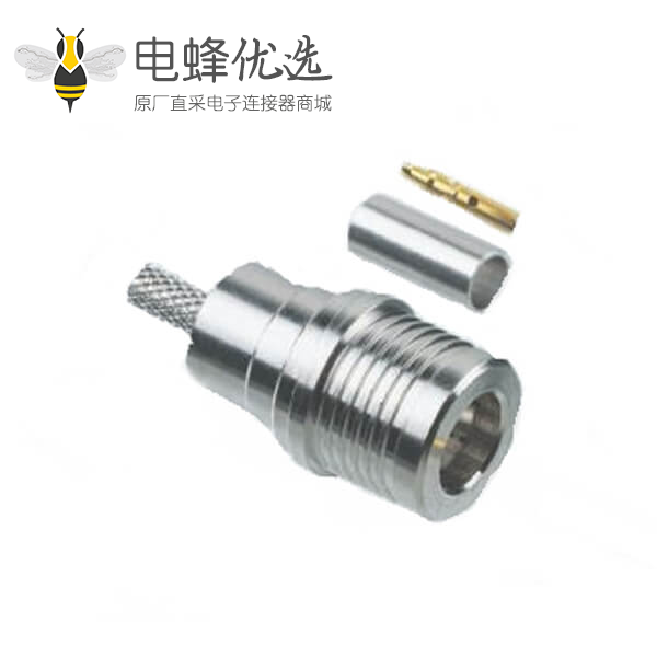 QMA压接50&Omega;电缆安装连接器插头端接线RG58