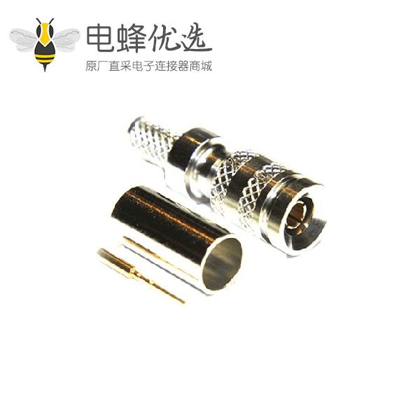 1.0 / 2.3连接器直75&Omega;插头压接端接微型隔板配件卡入式电缆安装