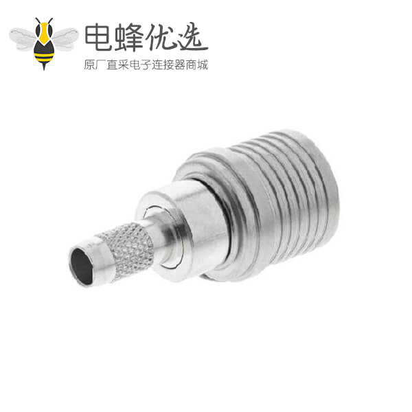 QMA连接器50&Omega;电缆安装插头压接焊接接线RG142 B/U