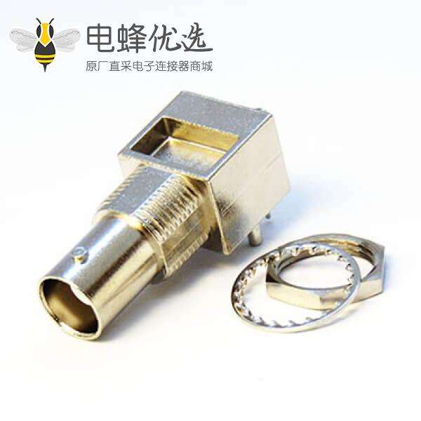 穿墙BNC连接器同轴射频弯式母头面板安装