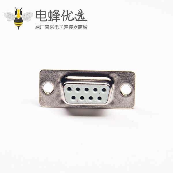 D-sub 9PIN母座冲针白胶焊线式