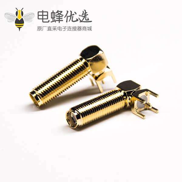 弯式接头sma加长螺纹母头插板面板安装插PCB板