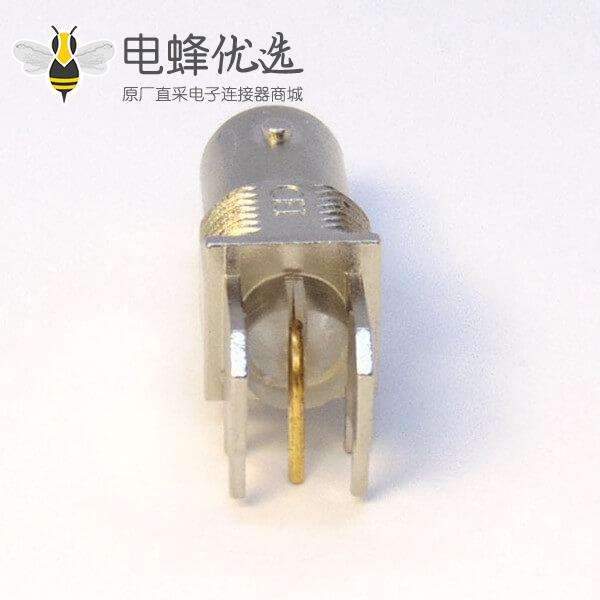 BNC连接器镀镍弯式母头穿孔式接PCB板厚度8mm