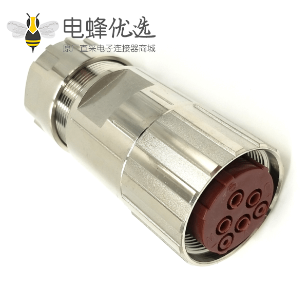 编码器M23连接器6芯母插头压接防水式工业重载连接器