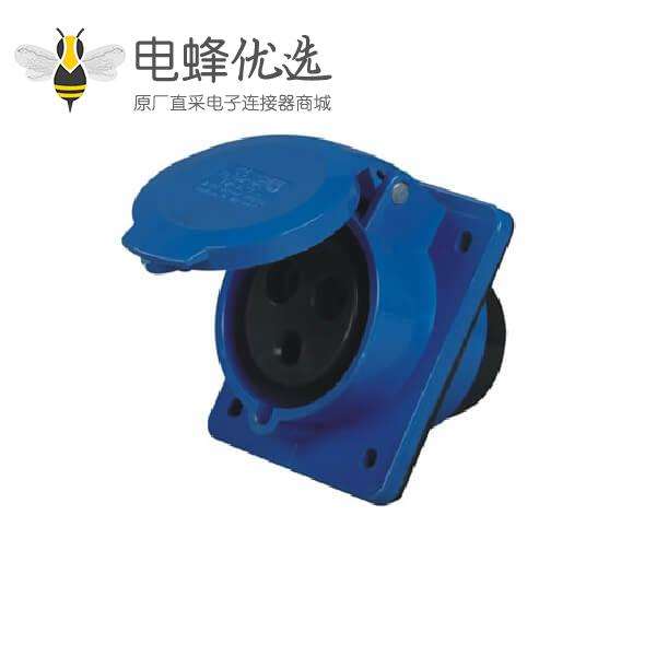 16A IEC60309 工业暗装插座 45度斜插 3芯