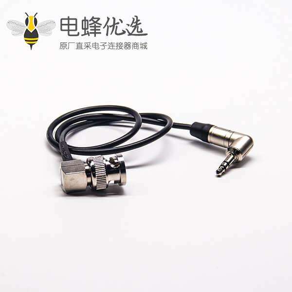 BNC90度转3.5mm线材 90度BNC公头弯式转3.5mm纽崔克原厂弯头接RG174线40CM