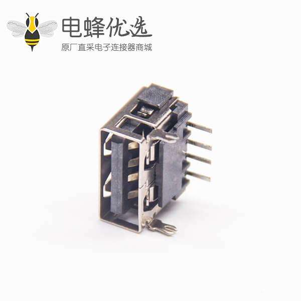 USB A母座4p直角4p pcb铁板
