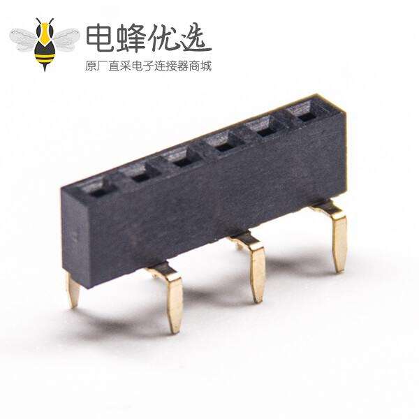 90度排母弯脚单排6孔插PCB板H5.0mm 5pcs