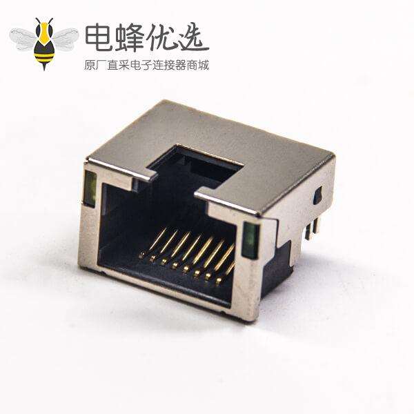 RJ45座8p8c屏蔽式单层1&times;1插pcb网络接口不带灯