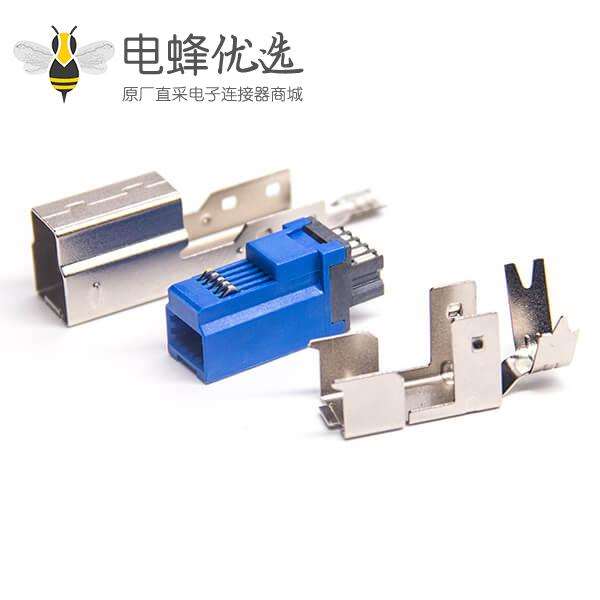 USB3.0B带铁壳短体9p打印设备接头