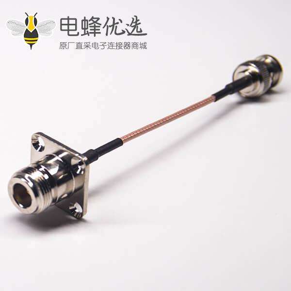 n母头四方连接器转bnc直式公头射频线