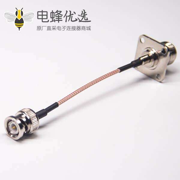 n母头四方连接器转bnc直式公头射频线