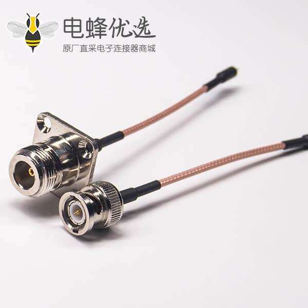 n母头四方连接器转bnc直式公头射频线