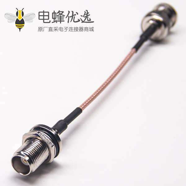 tnc接头防水前锁板母头转bnc公头接RG316组装线材